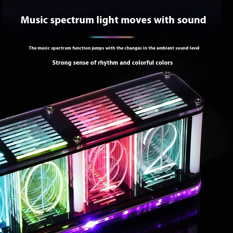 Proposed Nixie Tube Clock RGB Lamp Music Spectrum  Creative Decoration Digital Clock Electronic DIY Kit