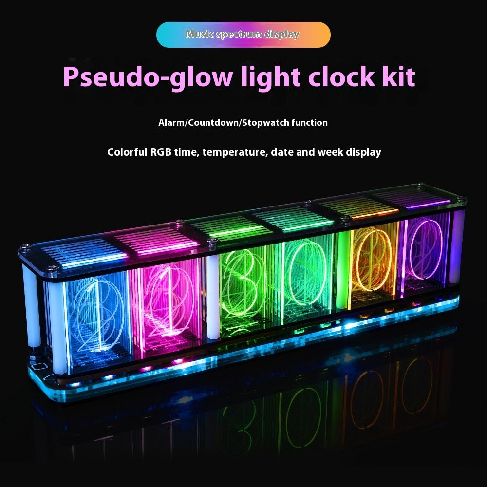 Proposed Nixie Tube Clock RGB Lamp Music Spectrum  Creative Decoration Digital Clock Electronic DIY Kit